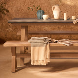 Shiro 6 Seater Dove Grey Garden Dining Set with 2 Charlotte Benches - Laura James