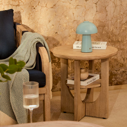 Shiro Wooden Garden Set with 3 Seater Sofa - 2 Shiro Armchairs with Delphi Oval Coffee Table and Side Table - Laura James