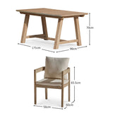 Shiro 6 Seater Wooden Garden Dining Set with 6 Imani Chairs - Whitewash - Laura James 