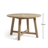 Shiro Round Garden Table - Brushed Light Acacia - Laura James