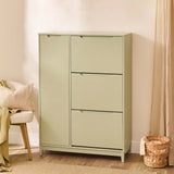 Coby Shoe Cabinet with Shelves - Pistachio Green - Laura James 