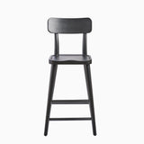 Silvester Black Bar Stool with Backrest - Laura James 