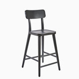 Silvester Black Bar Stool with Backrest - Laura James 