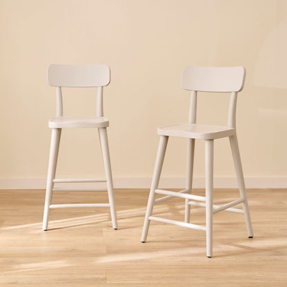 Silvester Pewter Grey Bar Stool with Backrest - Laura James