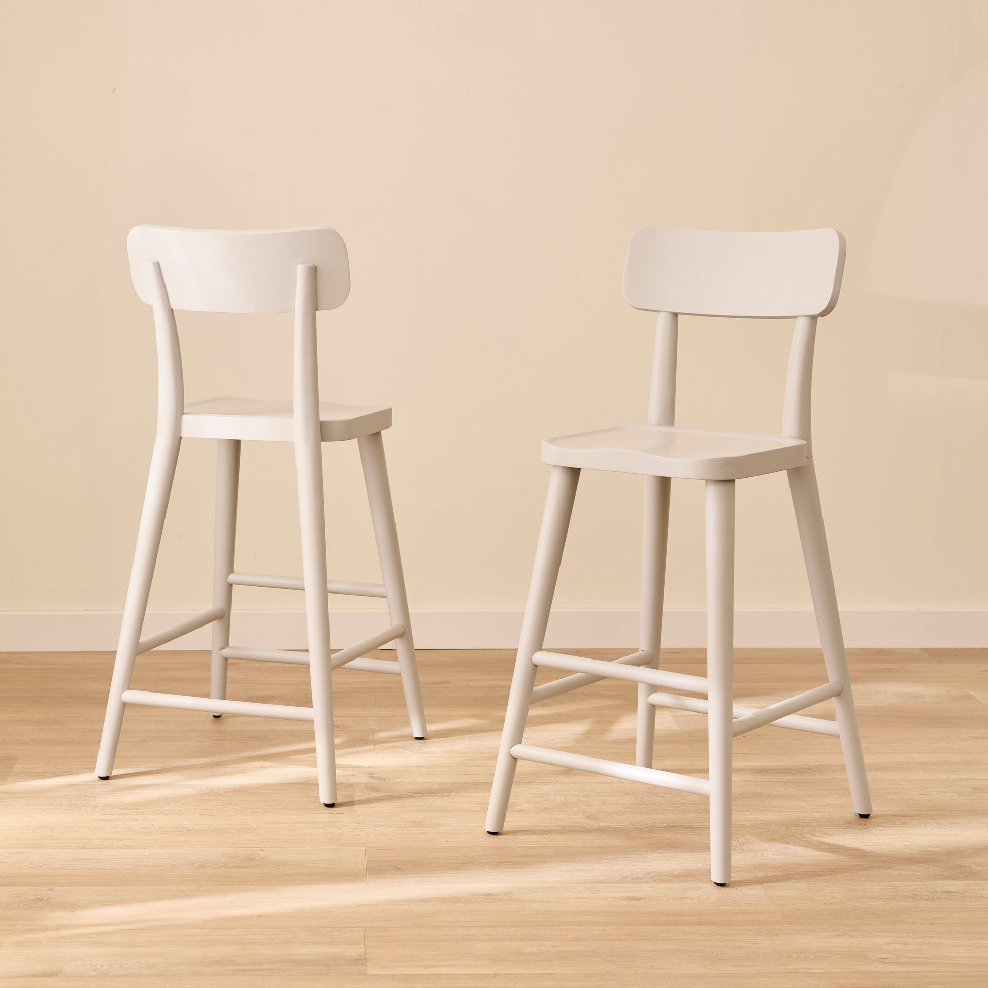 Silvester Pewter Grey Bar Stool with Backrest - Laura James