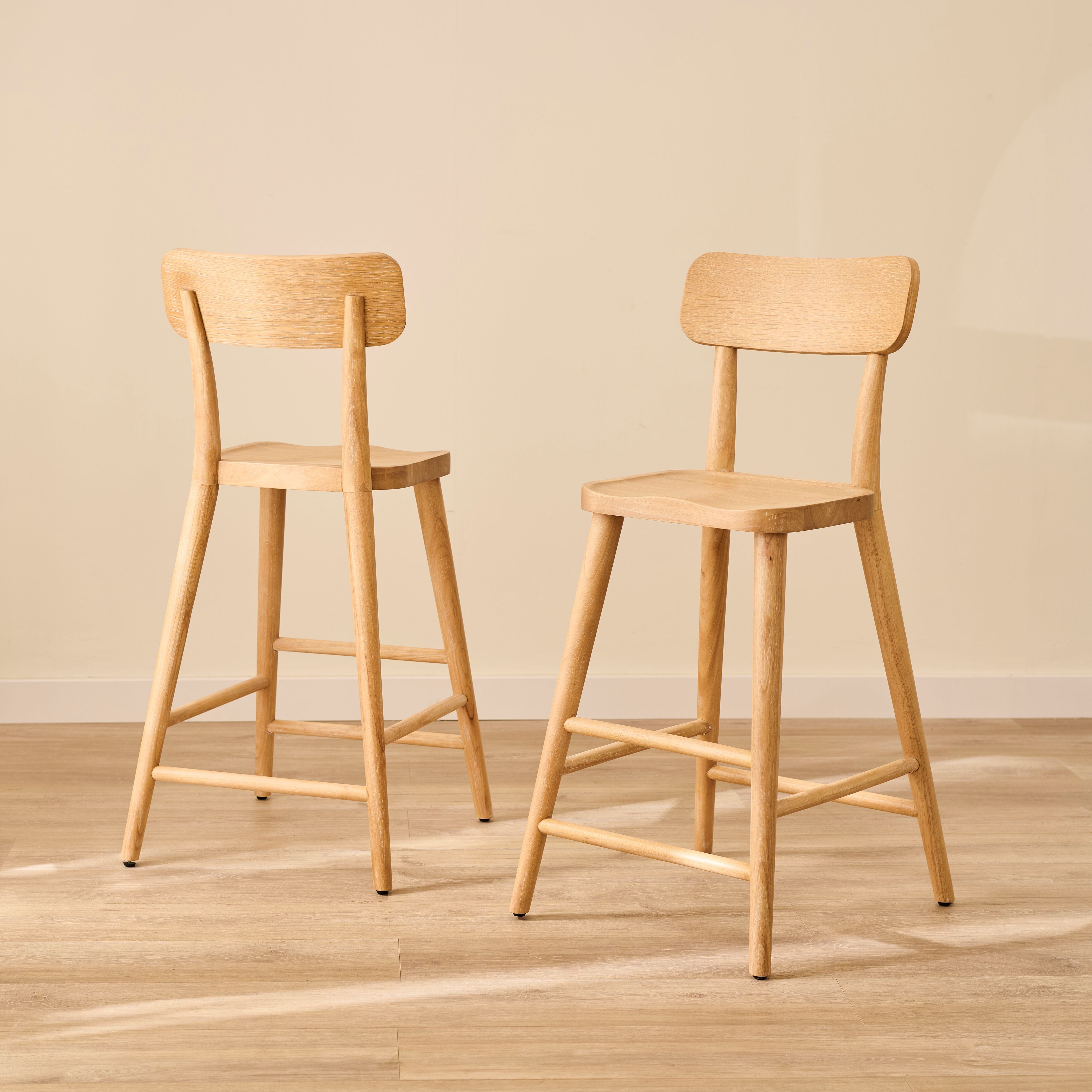 Silvester Whitewash Bar Stool with Backrest – Laura James