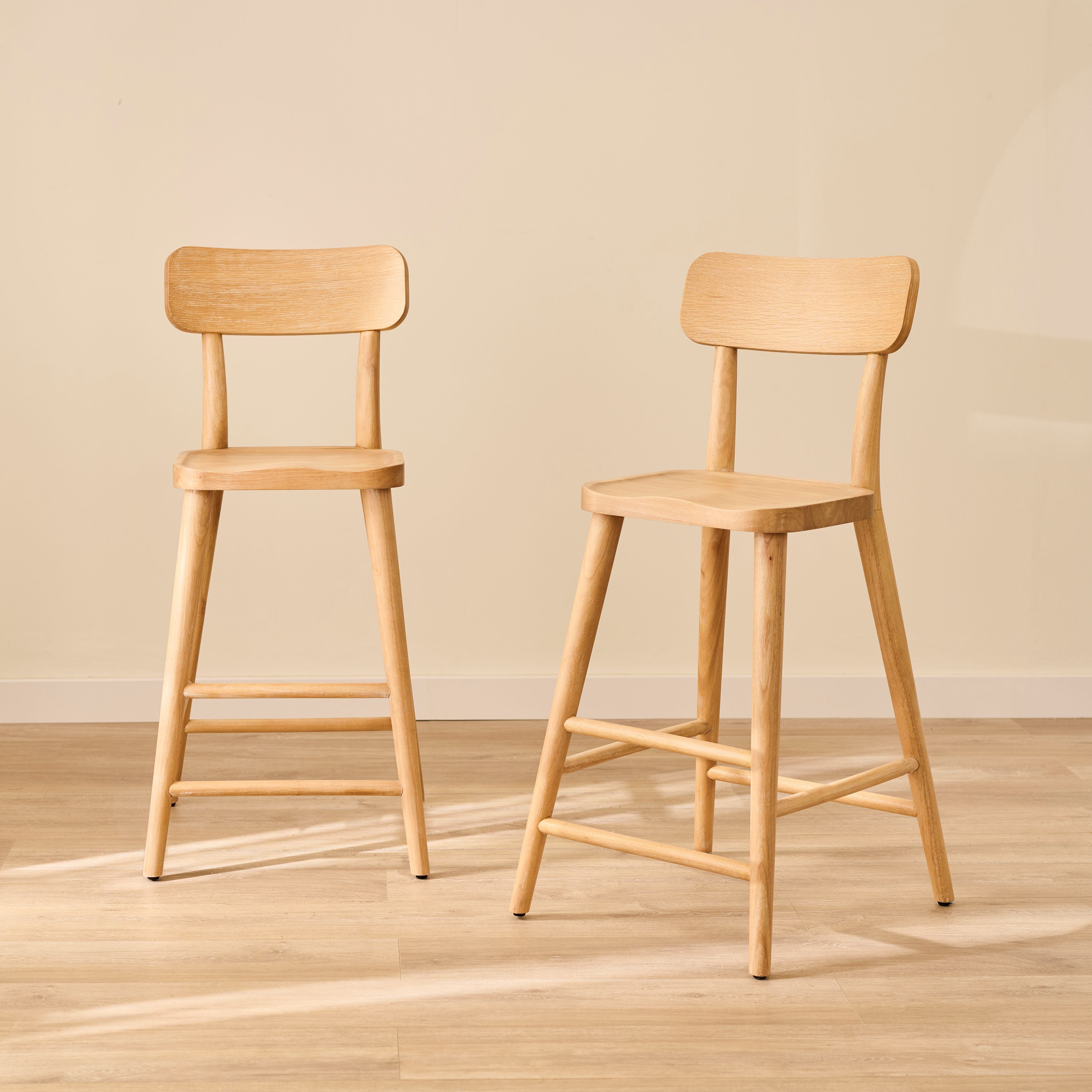Silvester Whitewash Bar Stool with Backrest – Laura James