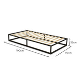 Indy Single Platform Bed - Black Metal - Laura James