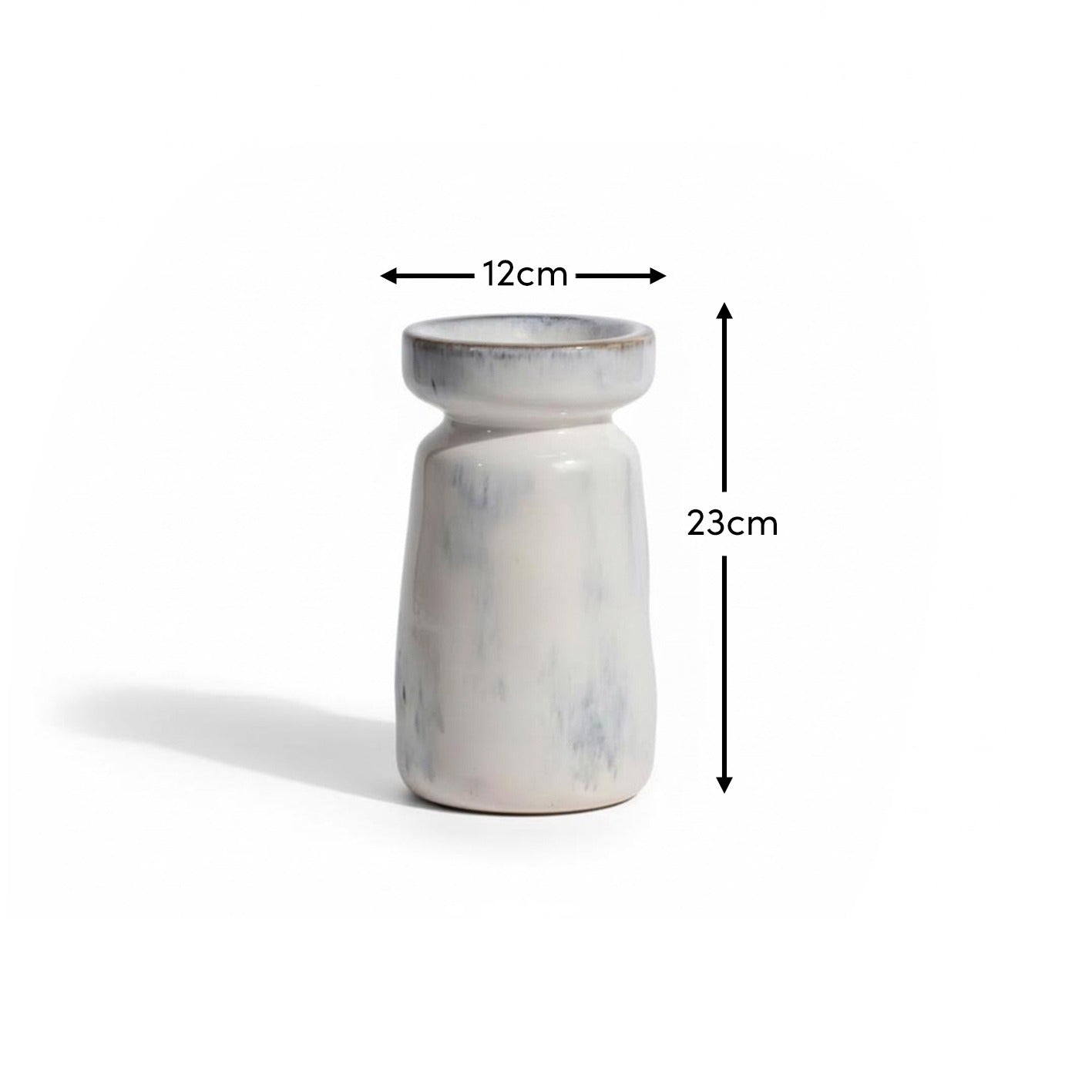 Sintra Ceramic 22.5cm Candle Holder - Cornflower Reactive Glaze - Laura James