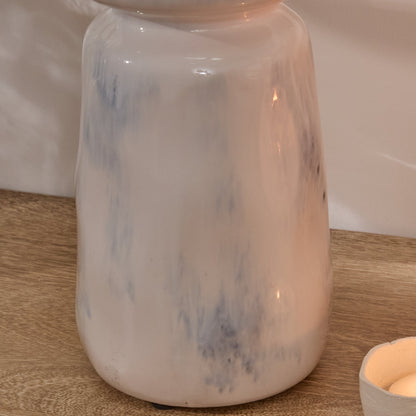 Sintra Ceramic 22.5cm Candle Holder - Cornflower Reactive Glaze - Laura James