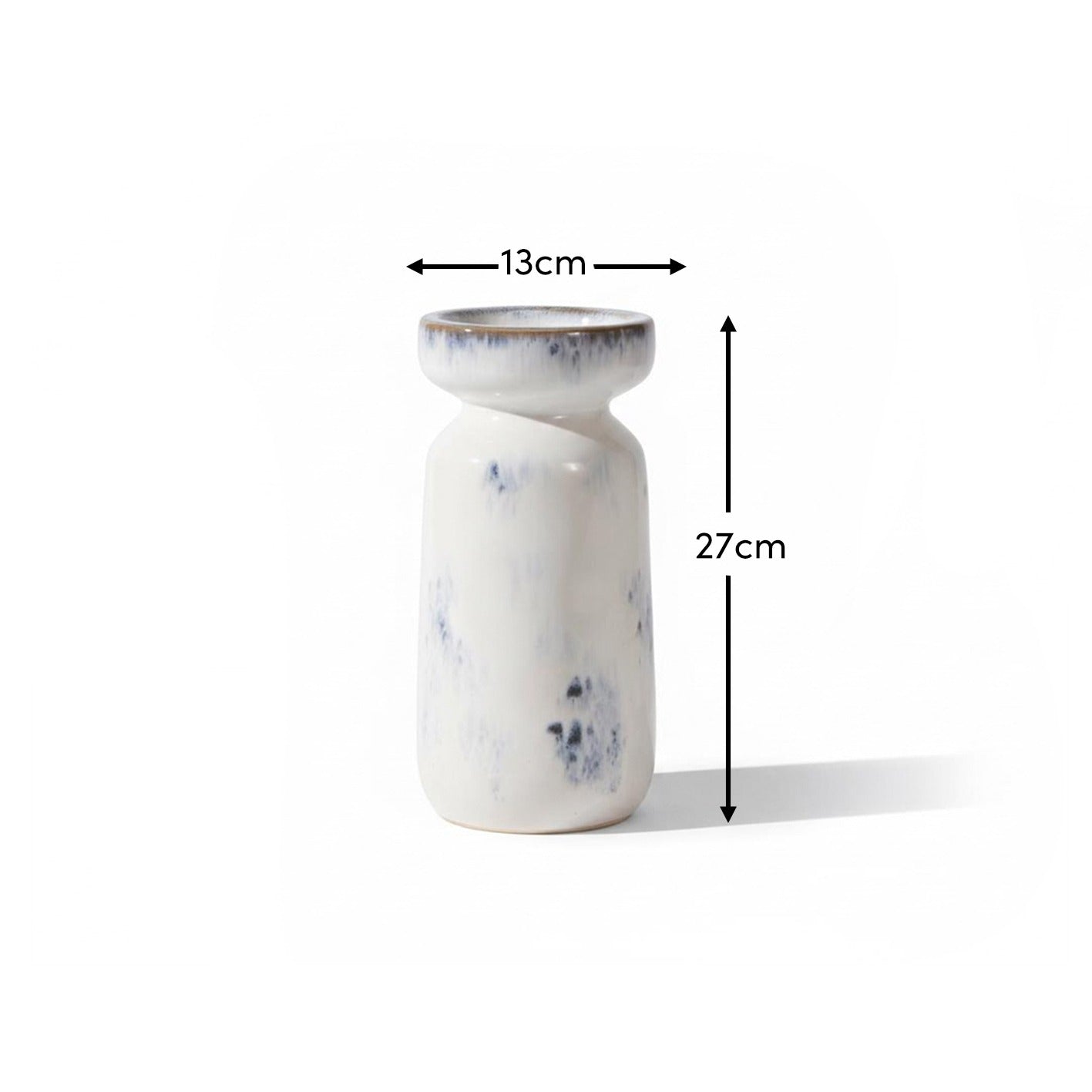 Sintra Ceramic 26.5cm Candle Holder - Cornflower Reactive Glaze - Laura James