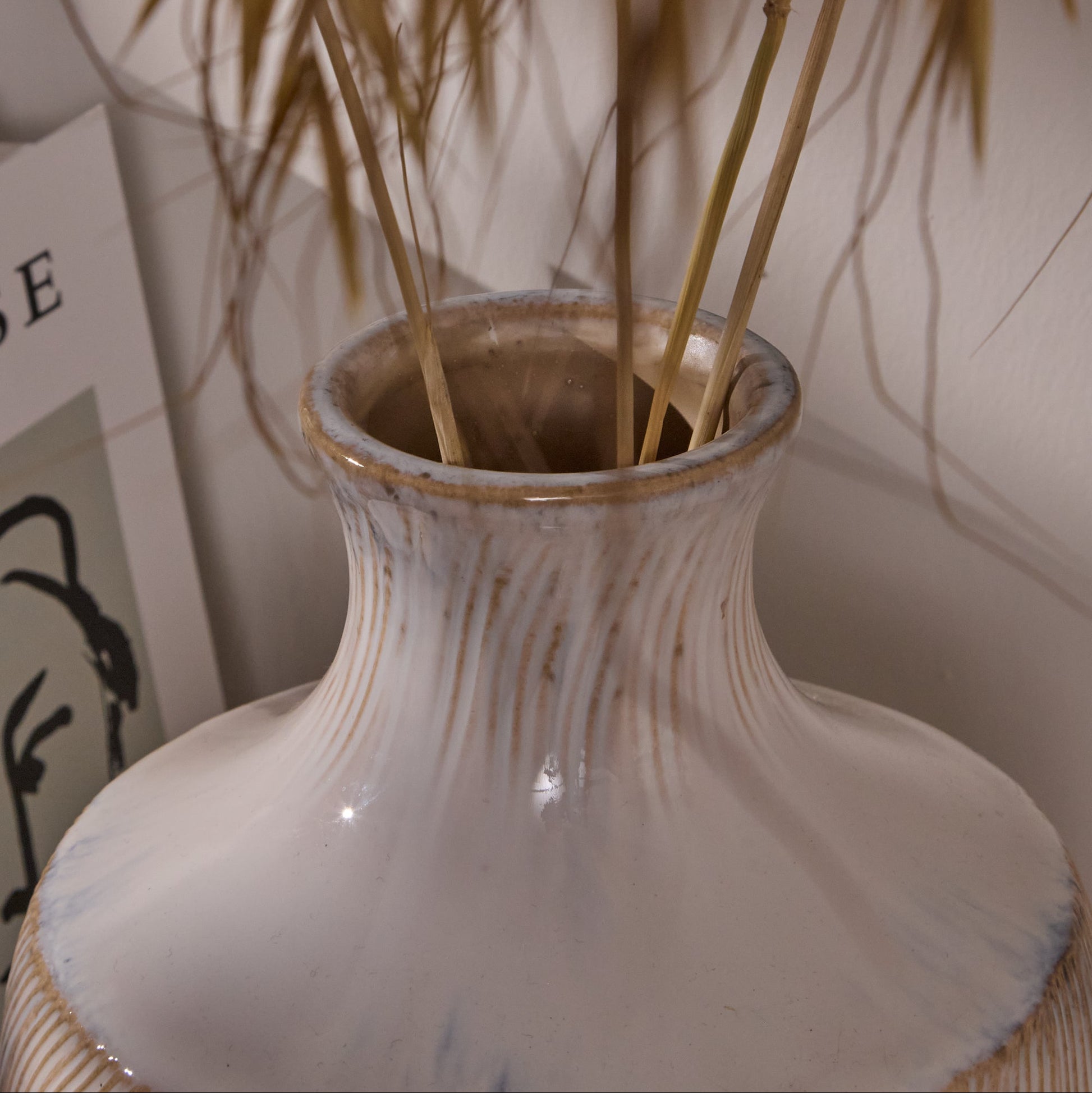 Sintra Ceramic 27.5cm Vase - Cornflower Reactive Glaze - Laura James