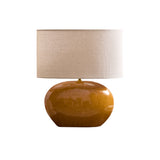 Skelton 50cm Table Lamp - Saffron Yellow with Off-White Shade - Laura James 