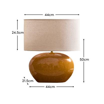 Skelton 50cm Table Lamp - Saffron Yellow with Off-White Shade - Laura James 