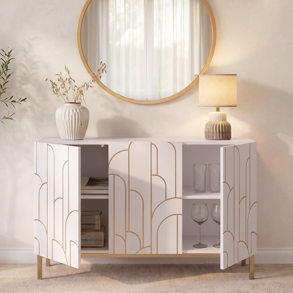 Gatsby 3 Door Sideboard - Snow White