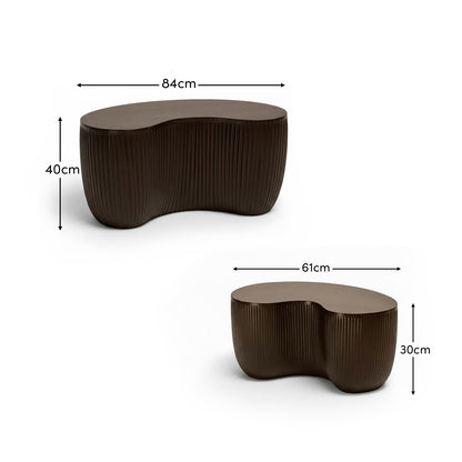 Sohan 61cm with 84cm Kidney Coffee Table - Lava Black - Laura James