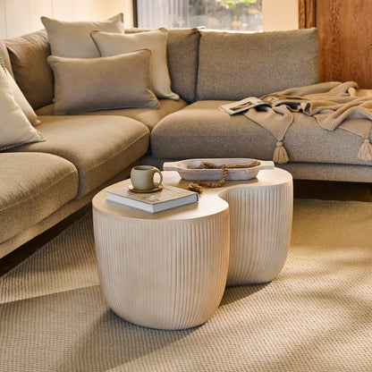Sohan 84cm Kidney Coffee Table - Sand - Laura James
