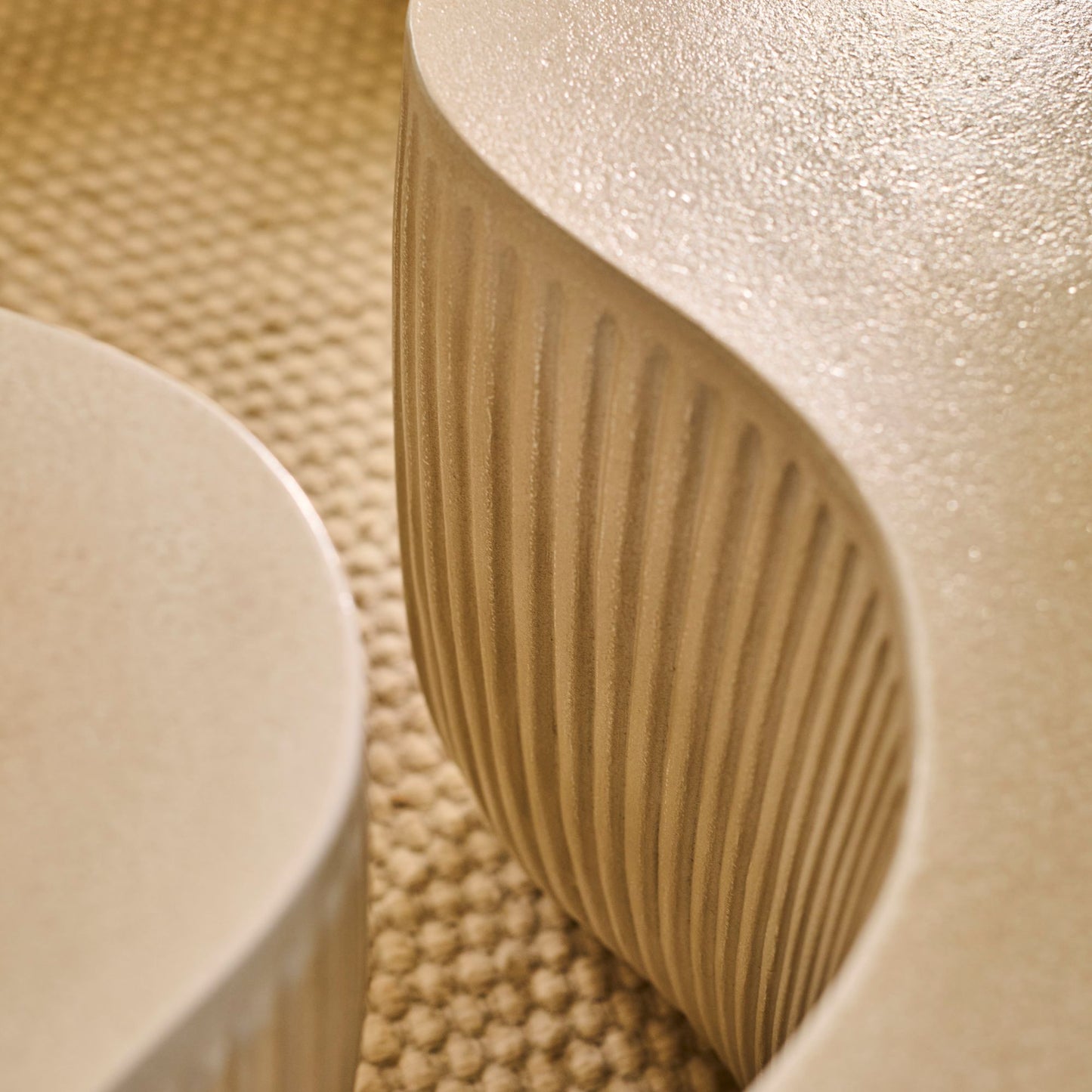 Sohan 84cm Kidney Coffee Table - Set of 2 - Sand - Laura James