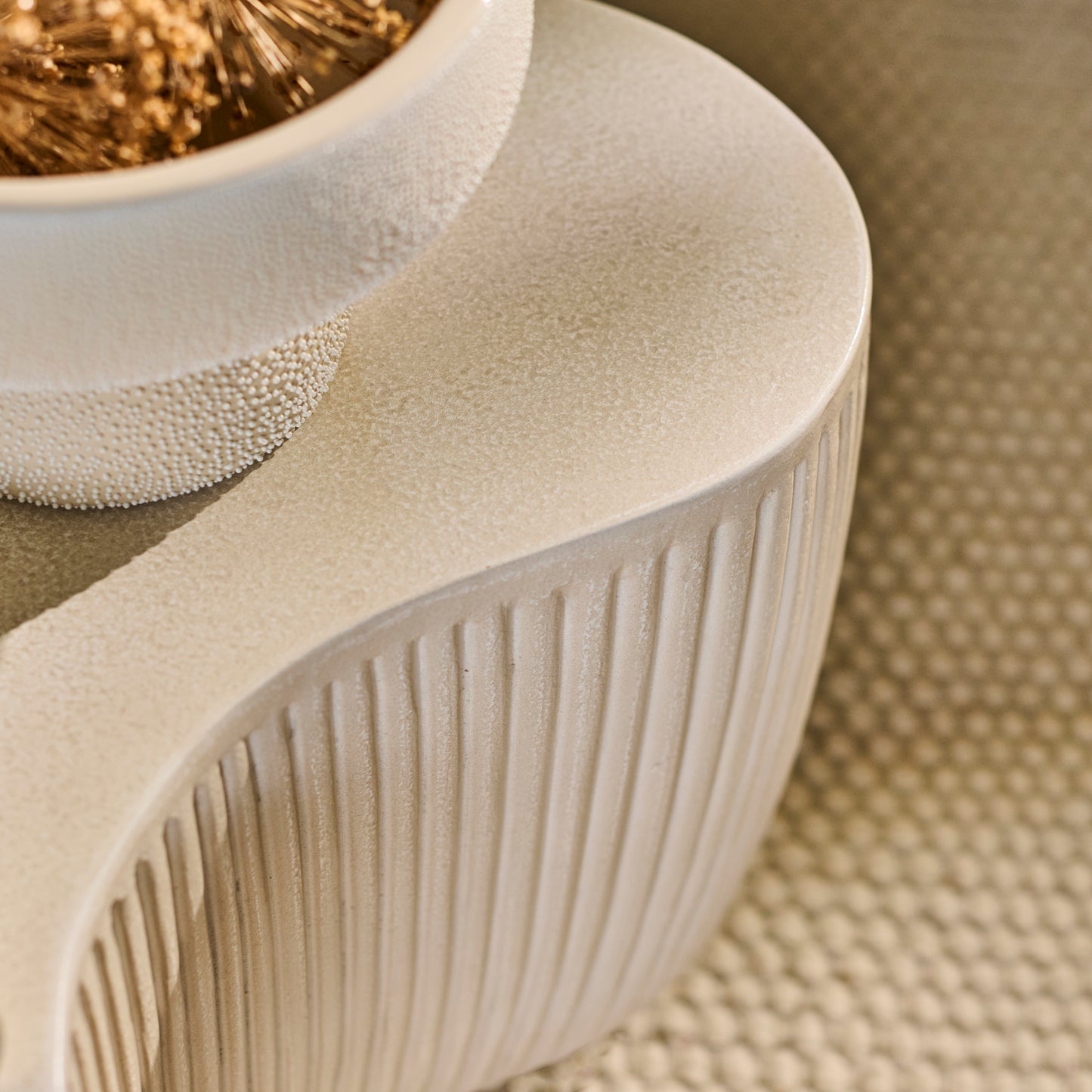 Sohan 84cm Kidney Coffee Table - Set of 2 - Sand - Laura James