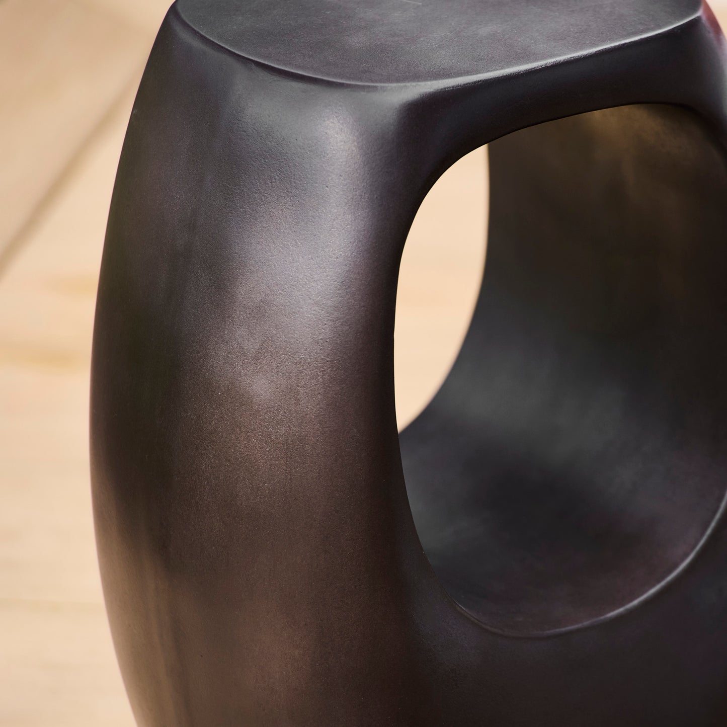 Sohan Concrete Garden Side Table - Lava Black