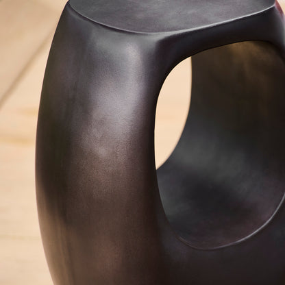 Sohan Concrete Garden Side Table - Lava Black