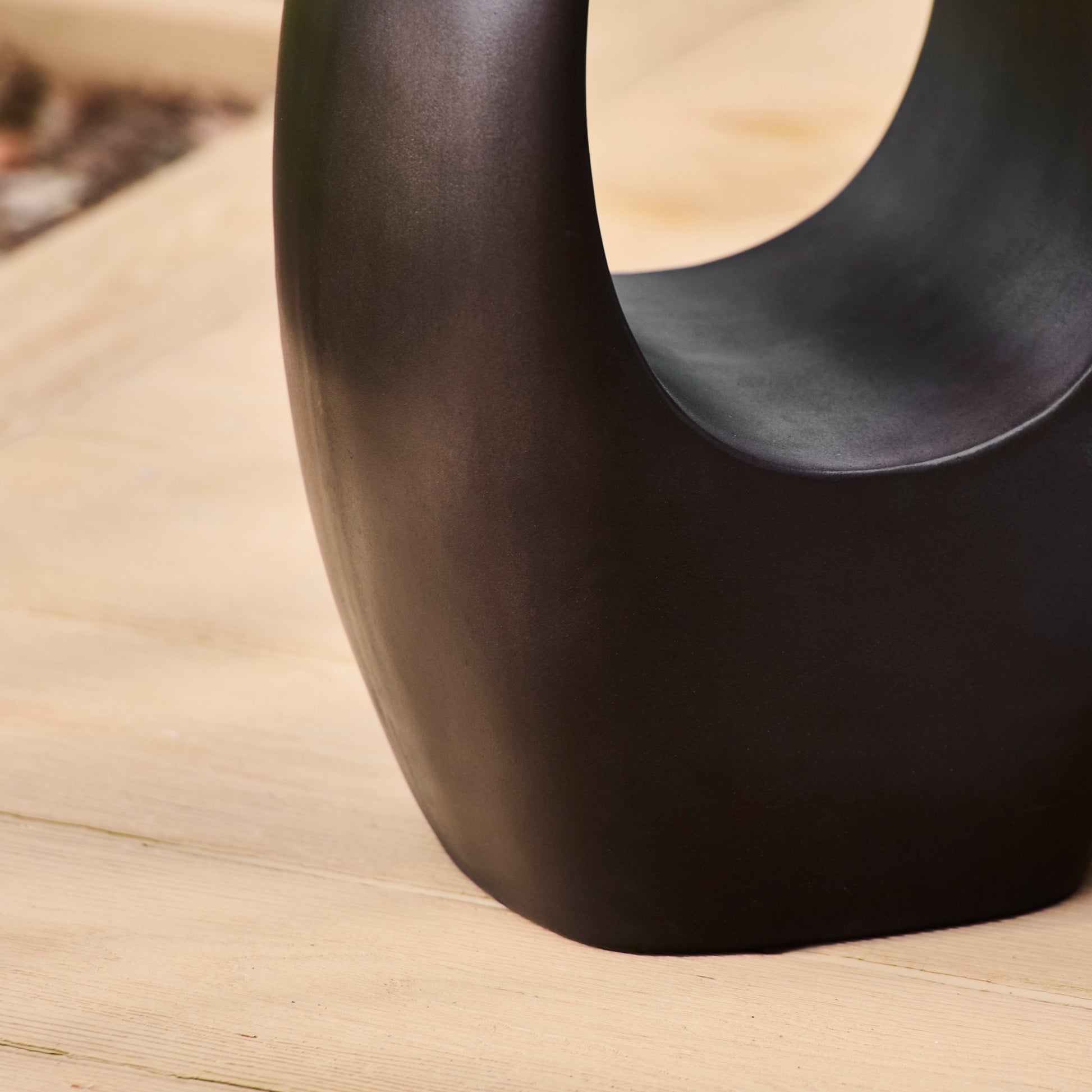 Sohan Concrete Garden Side Table - Lava Black