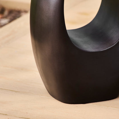 Sohan Concrete Garden Side Table - Lava Black