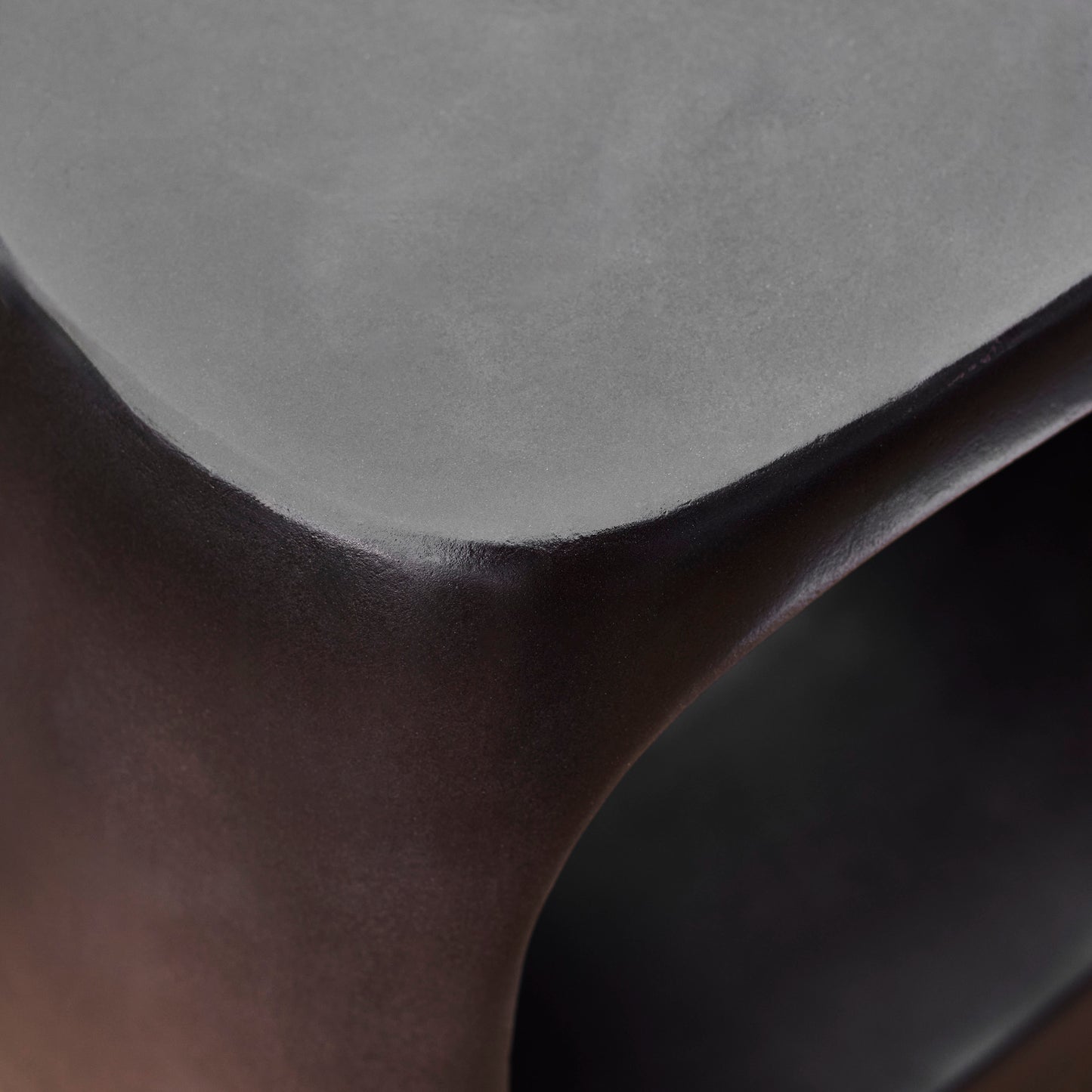 Sohan Concrete Garden Side Table - Lava Black