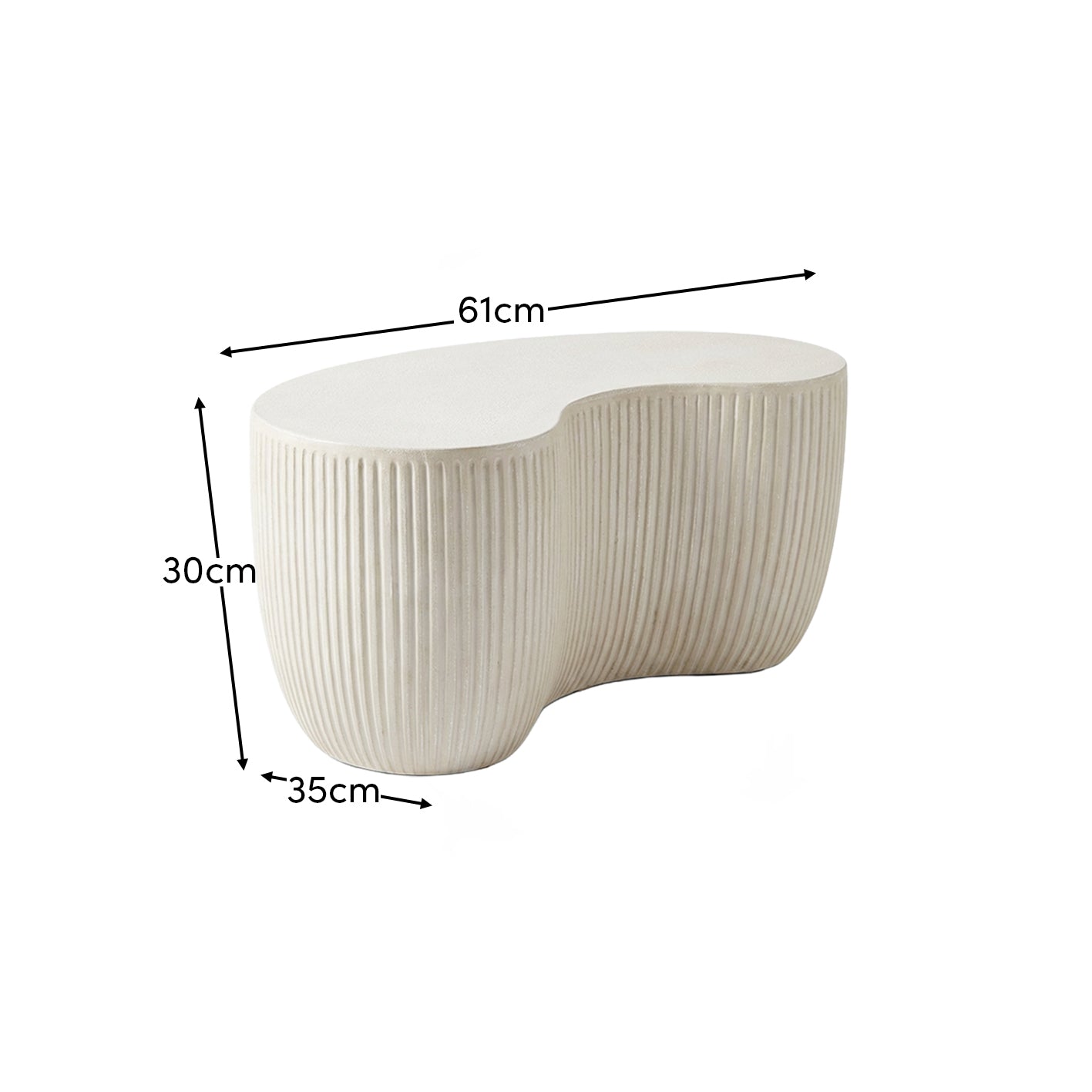 Sohan Kidney Garden Coffee Table - Sand - 84cm - Laura James