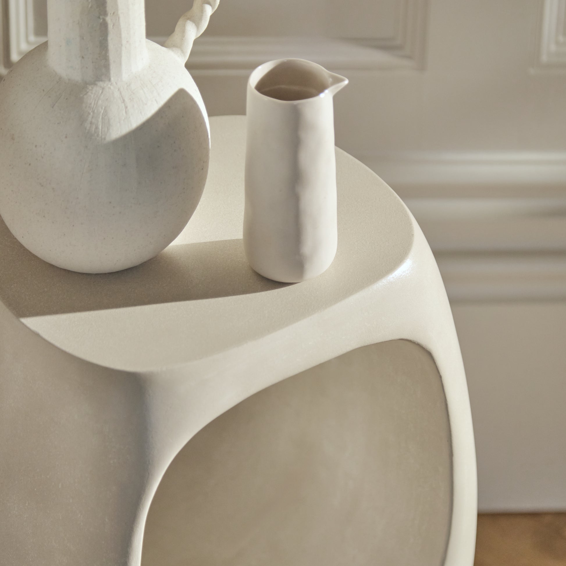 Sohan 32cm Side Table - Sand Concrete - Laura James