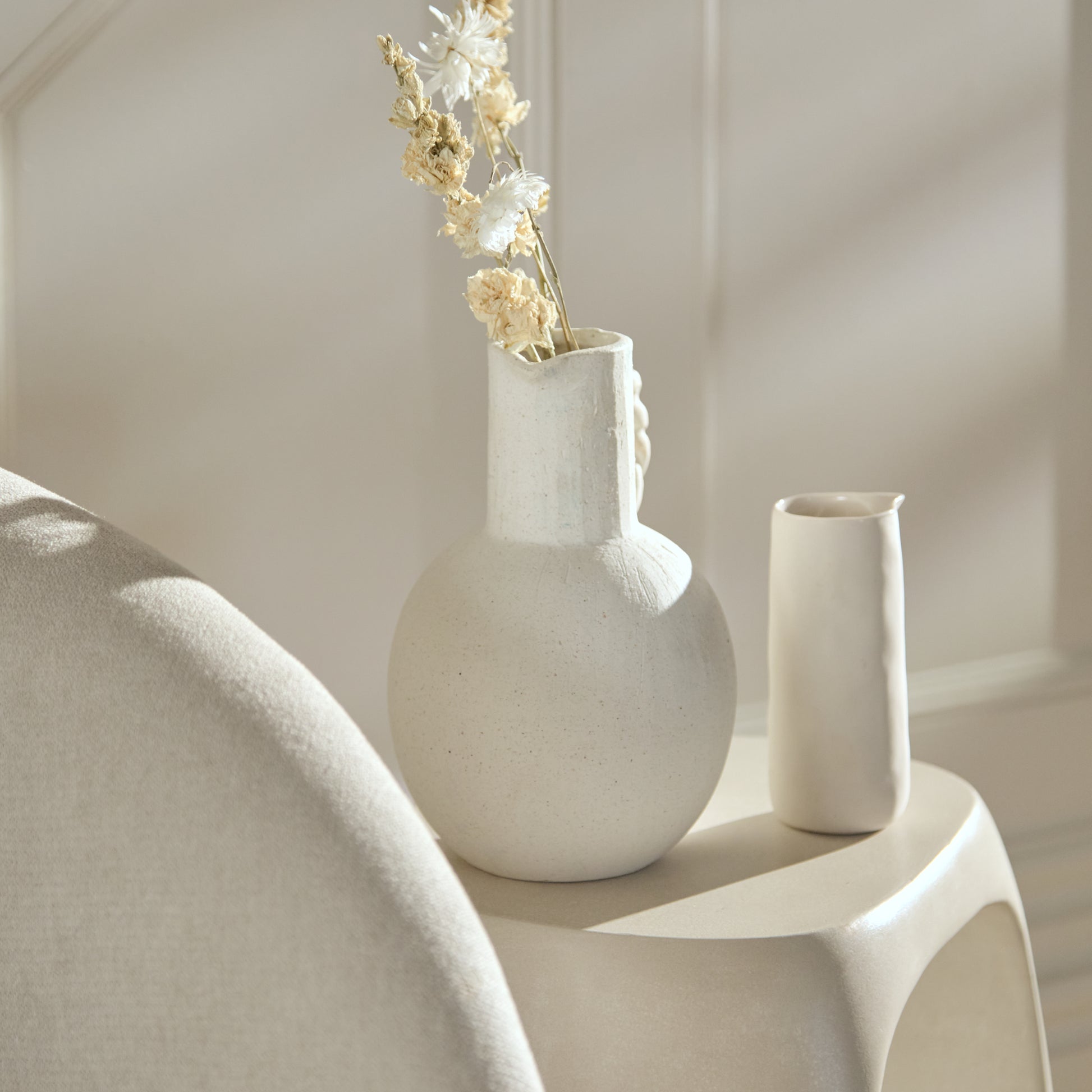 Sohan 32cm Side Table - Sand Concrete - Laura James