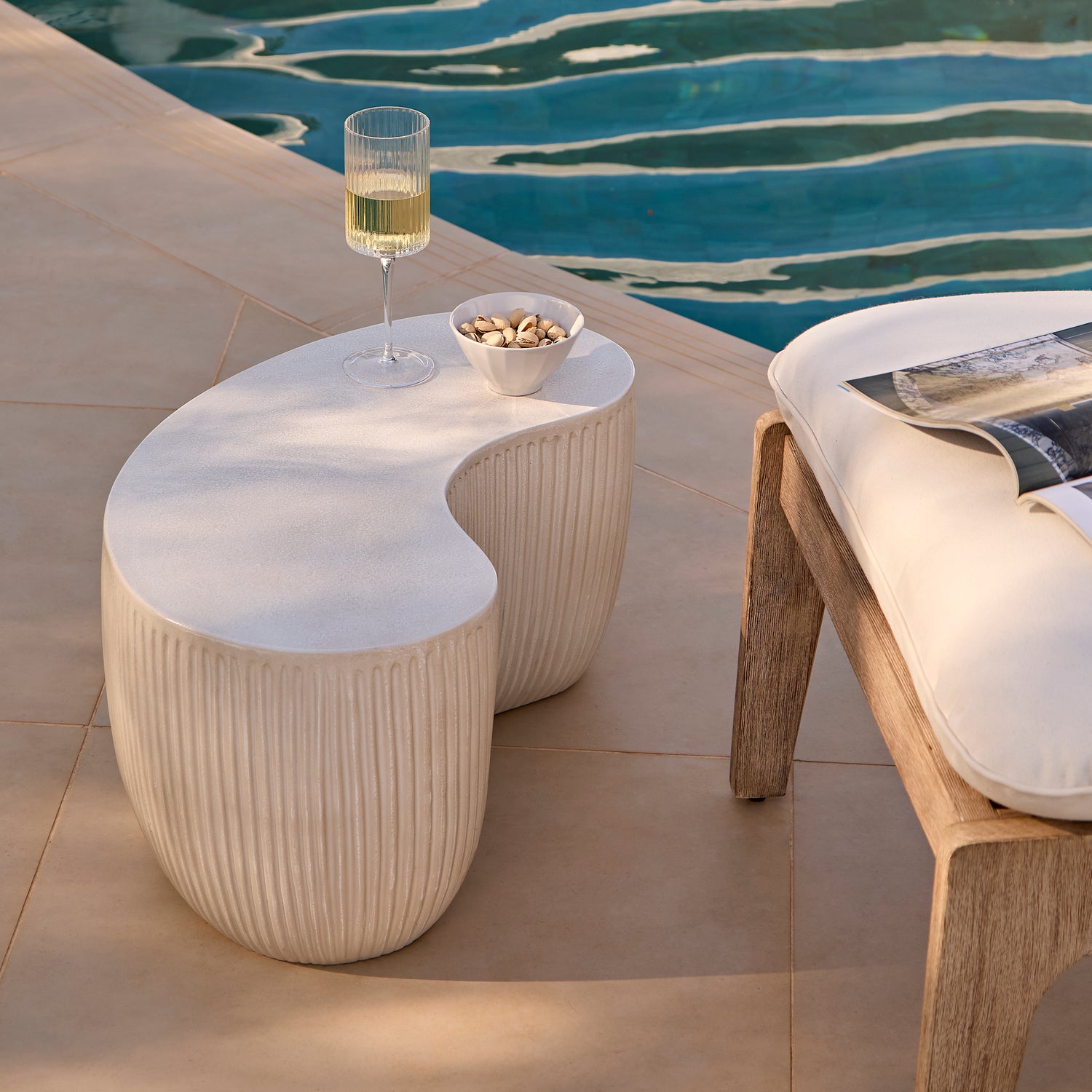 Sohan 61cm Kidney Coffee Table - Sand - Laura James