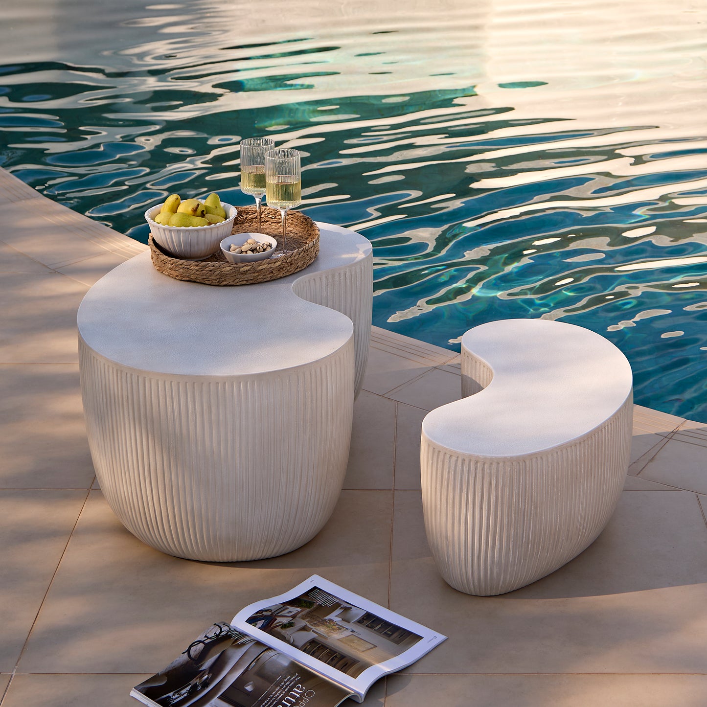 Sohan 61cm Kidney Coffee Table - Sand - Laura James