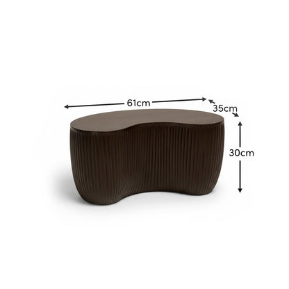 Outlet - Sohan Kidney Garden Concrete Coffee Table - Lava Black - 61cm