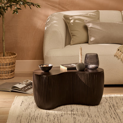 Sohan 61cm Kidney Coffee Table - Lava Black - Laura James