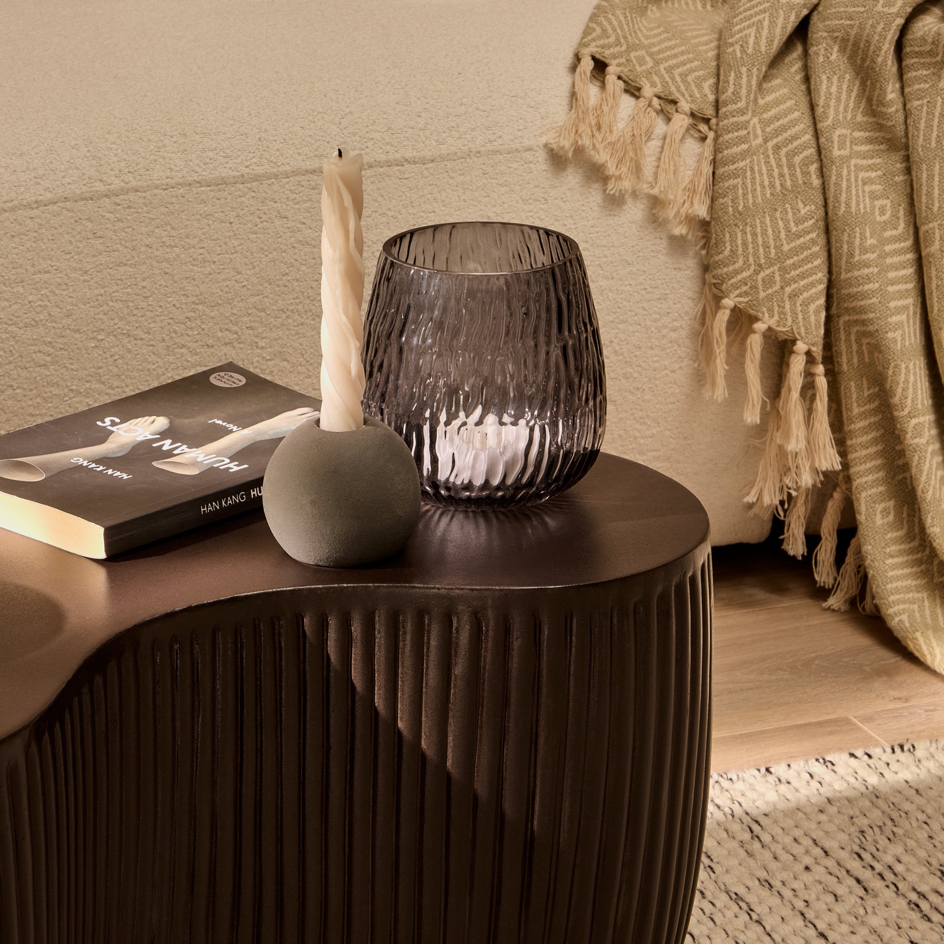 Sohan 61cm Kidney Coffee Table - Lava Black - Laura James