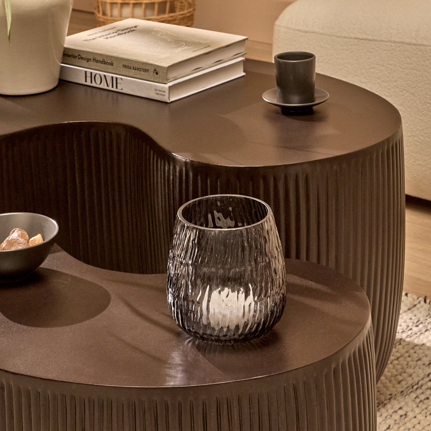 Sohan 61cm with 84cm Kidney Coffee Table - Lava Black - Laura James