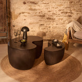 Sohan 61cm with4cm Kidney Garden Coffee Table - Lava Black - Laura James