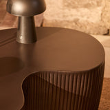 Sohan 61cm with4cm Kidney Garden Coffee Table - Lava Black - Laura James