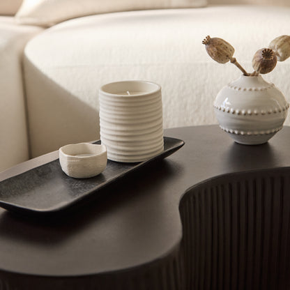 Sohan 61cm Kidney Concrete Coffee Table - Lava Black - Laura James