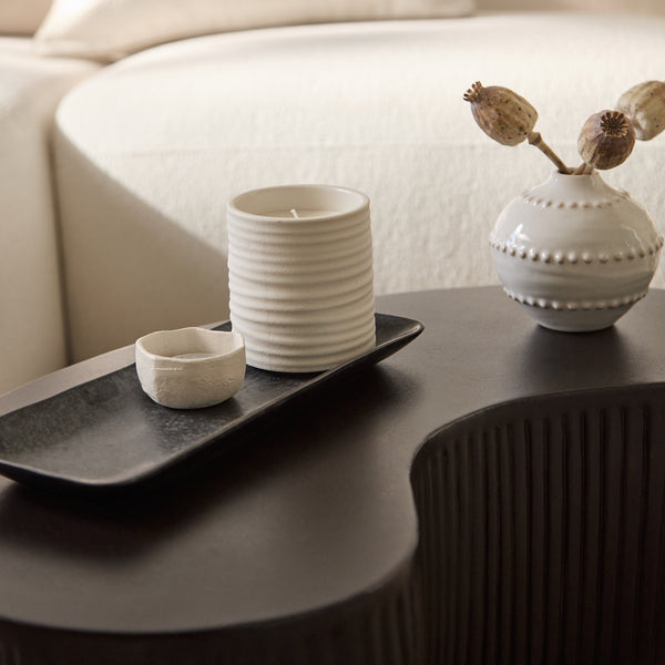 Sohan 61cm Kidney Concrete Coffee Table - Lava Black – Laura James