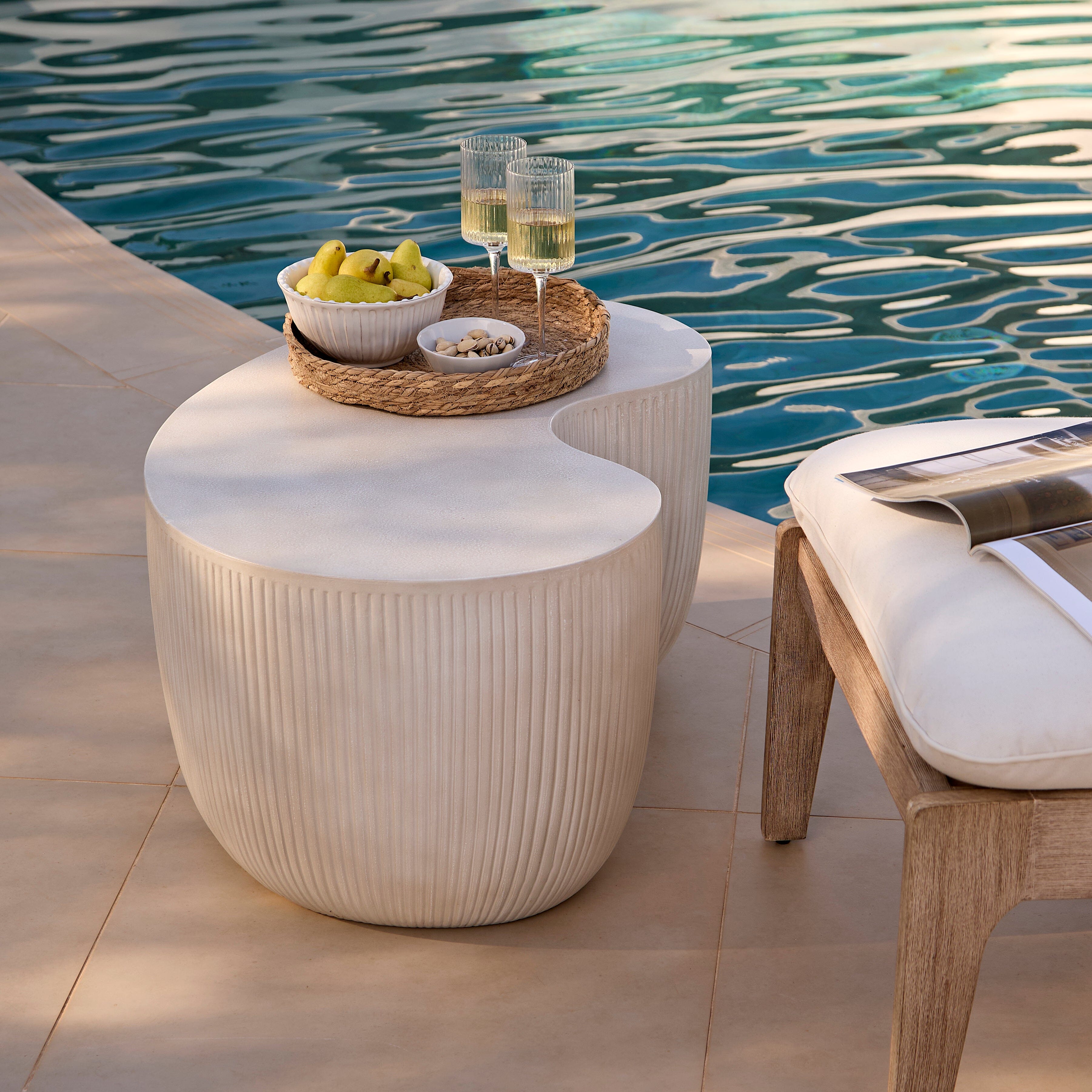 Sohan Kidney Garden Concrete Coffee Table - Sand - 84cm – Laura James
