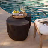 Sohan Kidney Garden Coffee Table - Lava Black - 84cm - Laura James