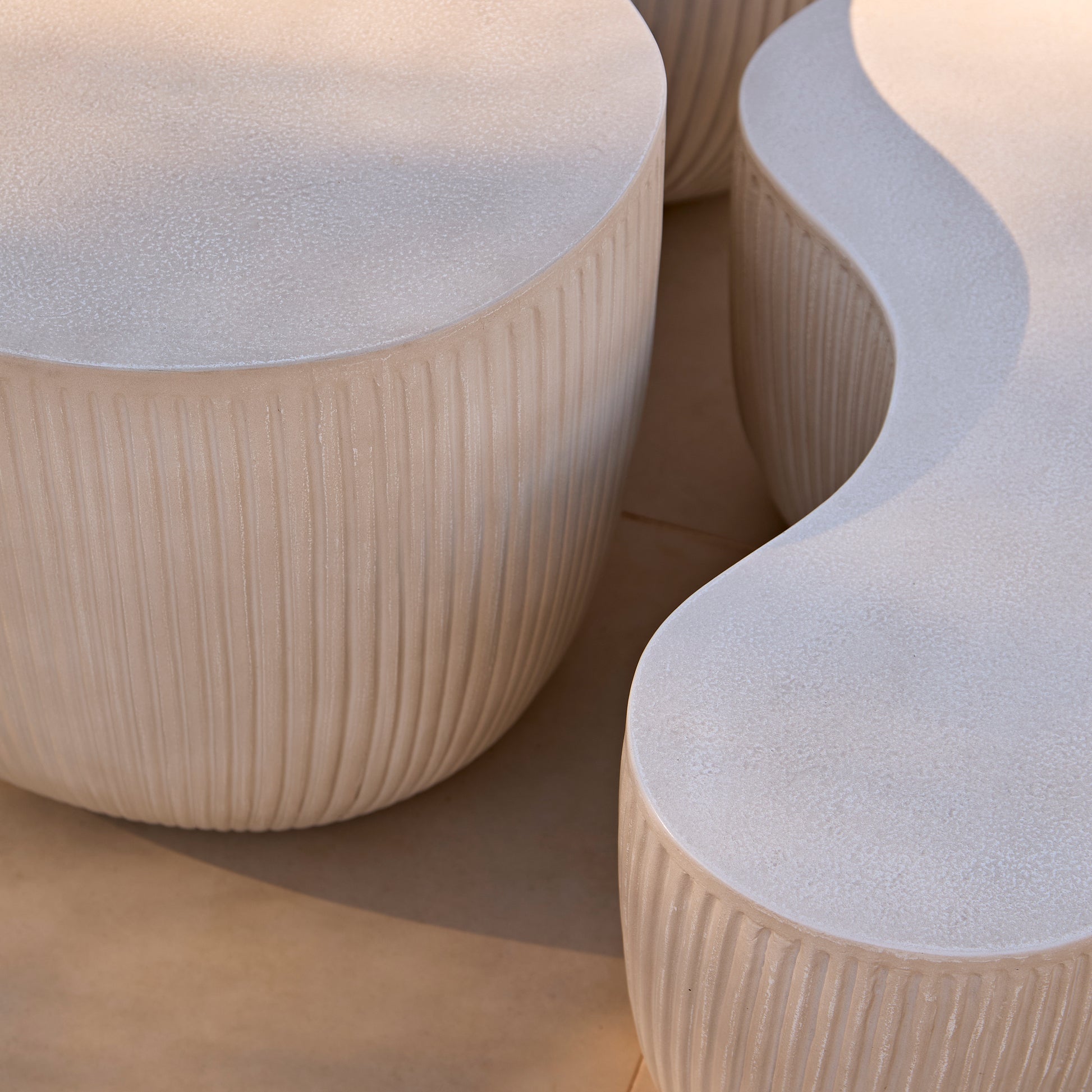 Sohan Kidney Garden Coffee Table - Sand - 84cm - Laura James