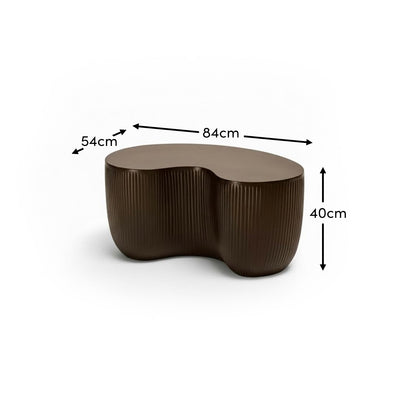 Sohan 84cm Kidney Coffee Table - Lava Black - Laura James