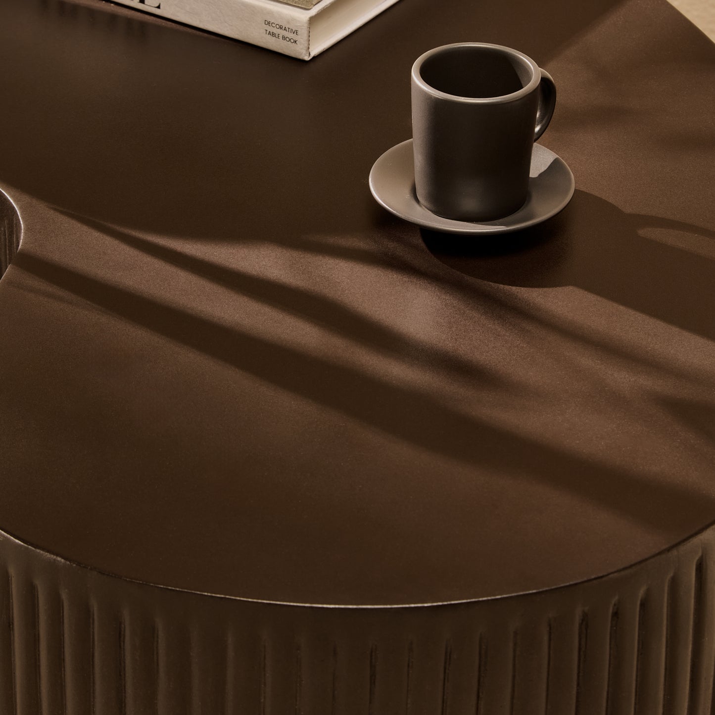 Sohan 84cm Kidney Coffee Table - Lava Black - Laura James