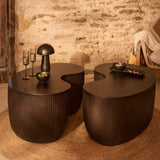 Sohan Kidney Garden Coffee Table - Lava Black - 84cm - Laura James