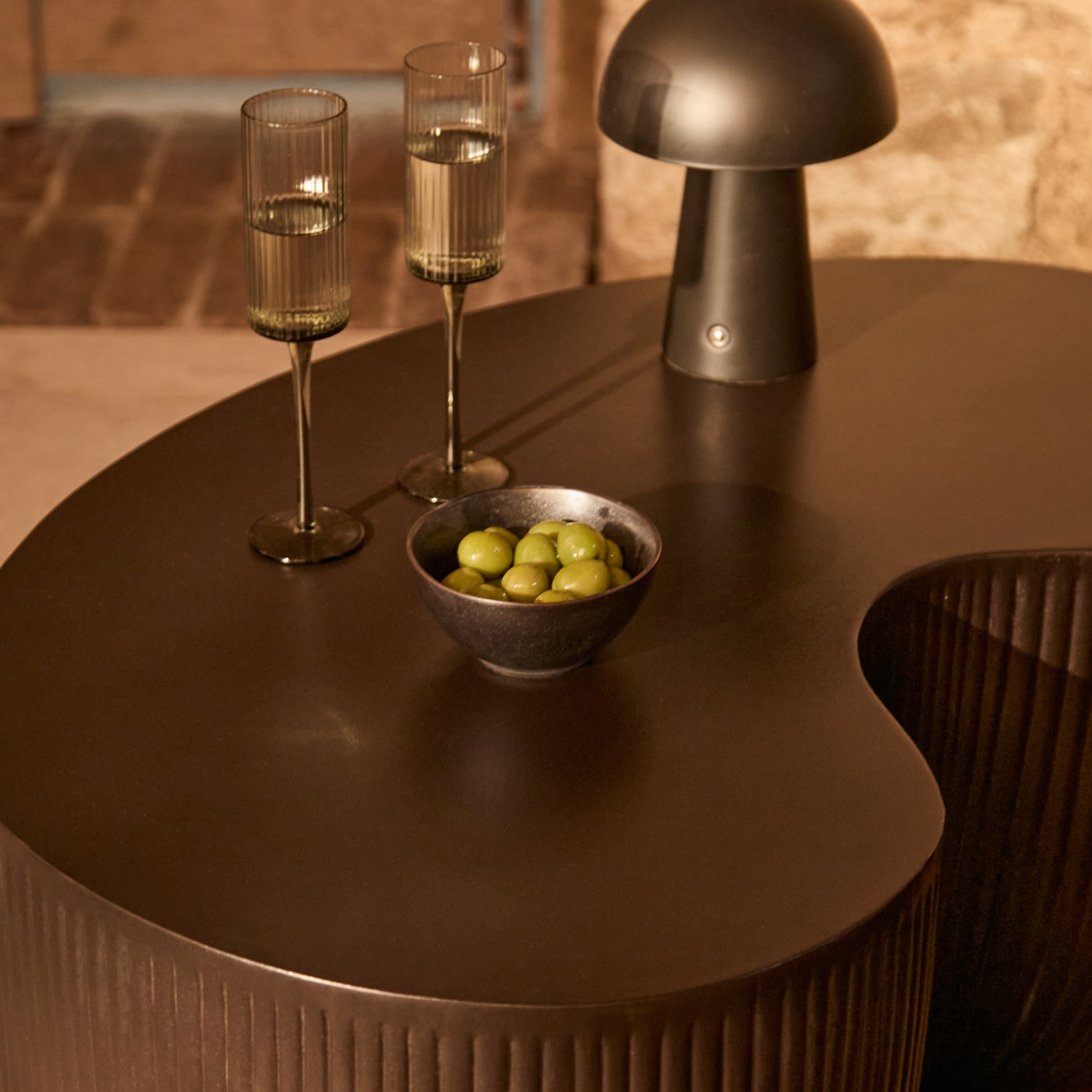 Sohan Kidney Garden Coffee Table - Lava Black - 84cm - Laura James
