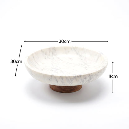 Spello 30cm Bowl - White Marble - Laura James 