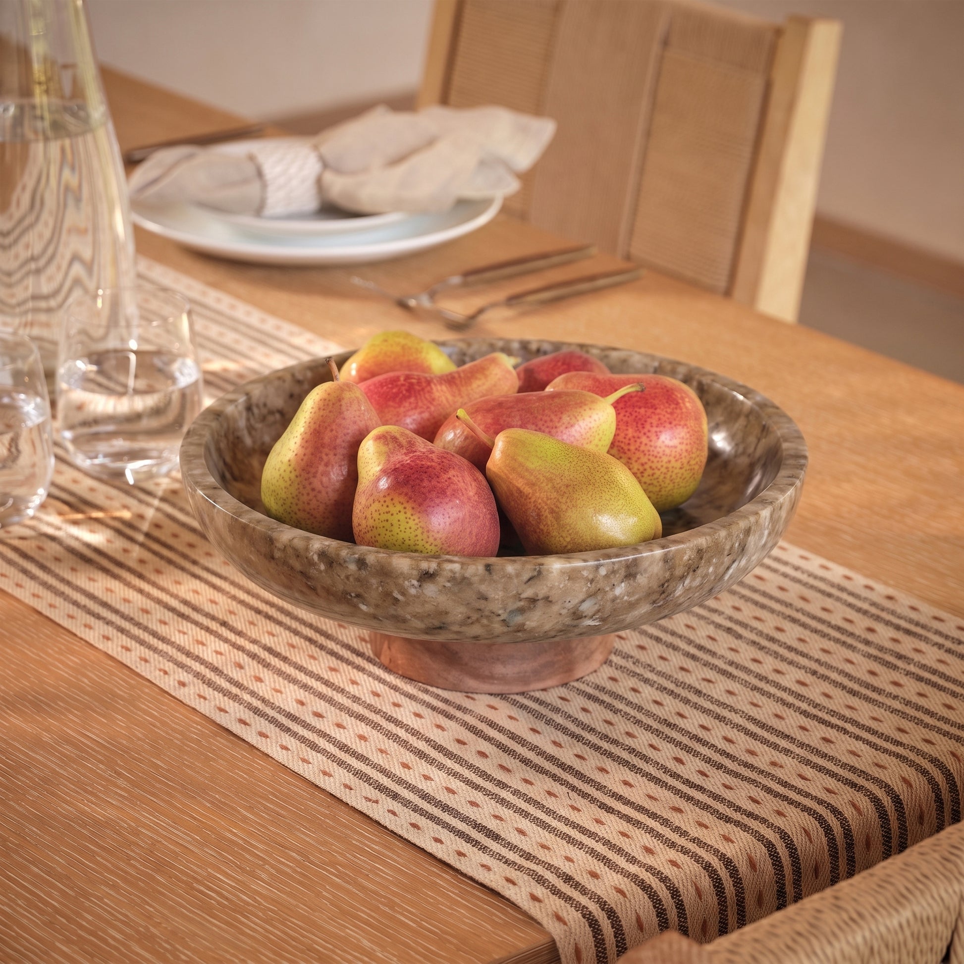Spello 30cm Bowl - Beige Marble - Laura James 